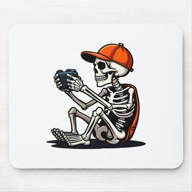 Mousepad Esqueleto de Halloween Gamer Vídeo Jogos 1  (Frente)