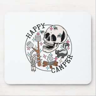 Mousepad Esqueleto de Marshmallow Feliz Camper Roupa de Cam