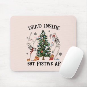 Mousepad Esqueleto De Natal Engraçado - Dentro Morto Mas Fe