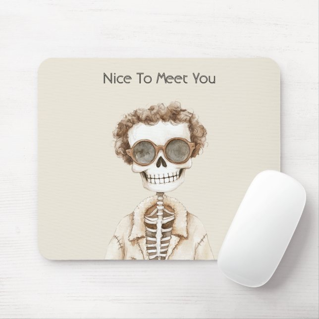 Mousepad Esqueleto de Óculos com Grande Sorriso Prazer em C (Com mouse)