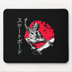 Mousepad Esqueleto de Skater Japão Skateboard Skate Esqui L