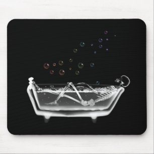 Mousepad Esqueleto do raio X da banheira - bolhas do
