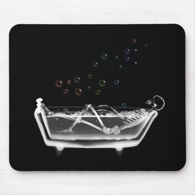 Mousepad Esqueleto do raio X da banheira - bolhas do (Frente)