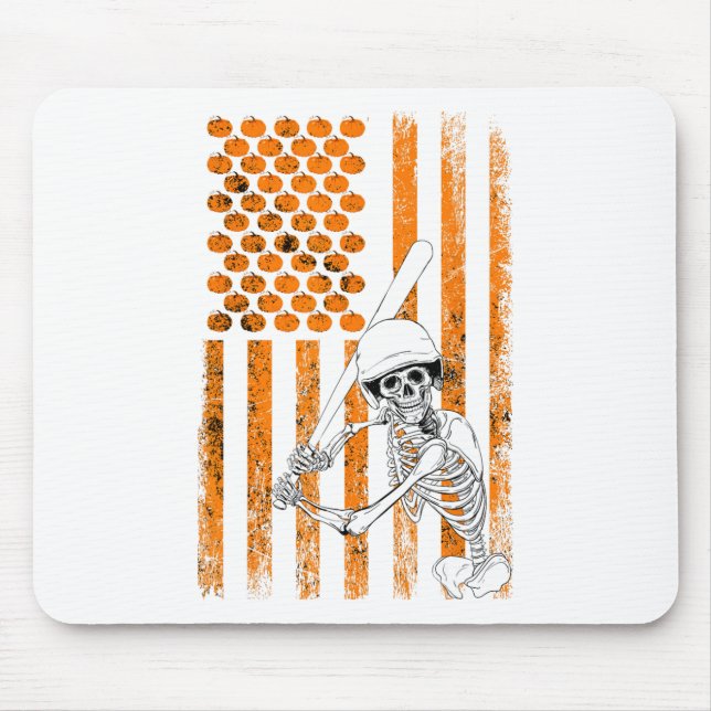 Mousepad Esqueleto do Ventilador do Jogador de Baseball Ba (Frente)