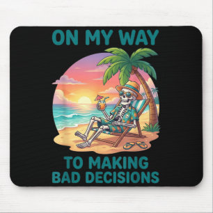 Mousepad Esqueleto Engraçado a Caminho de Tomar Más Decisõe