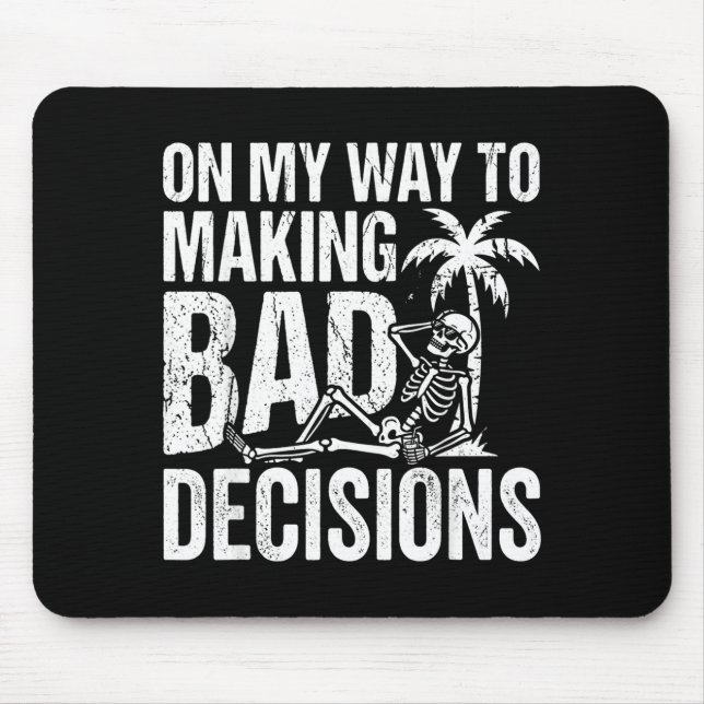 Mousepad Esqueleto engraçado a caminho de tomar más decisõe (Frente)