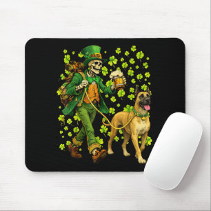 Mousepad Esqueleto Engraçado Passeando um Grande Dane Cão A