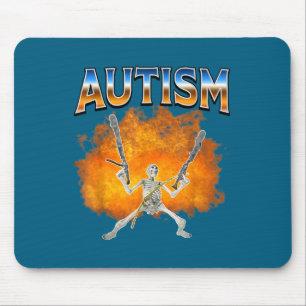 Mousepad Esqueleto Fogo Meme Divertido Conscientização do A