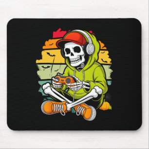 Mousepad Esqueleto Gamer Fantasia Preguiçosa de Halloween L
