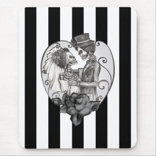 Mousepad Esqueleto Listrado Casal Apaixonado Dança de Casam