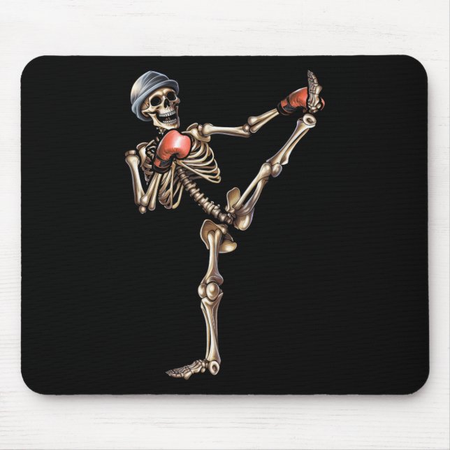 Mousepad Esqueleto Muay Thai Halloween Kickboxing Mma Lutad (Frente)