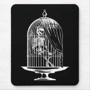 Mousepad Esqueleto numa Birdcage