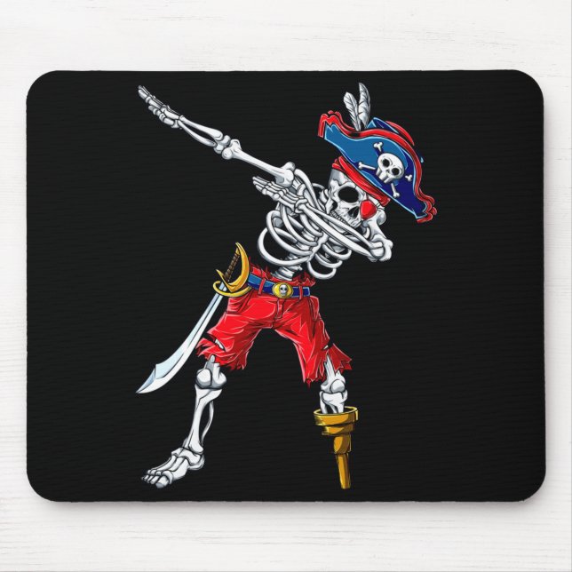 Mousepad Esqueleto pirata fazendo dab  (Frente)