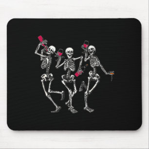 Mousepad Esqueletos Dançantes Amantes de Vinho Engraçado Ha