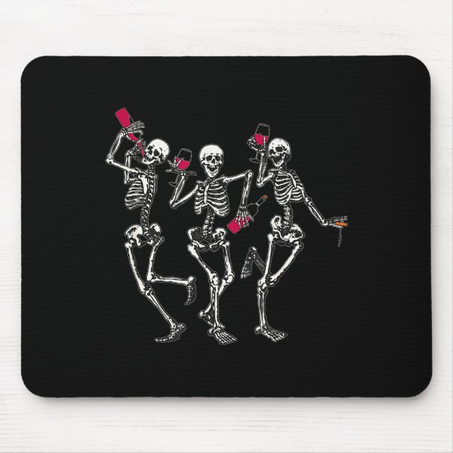 Mousepad Esqueletos Dançantes Amantes de Vinho Engraçado Ha (Frente)