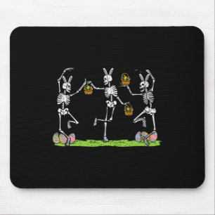 Mousepad Esqueletos de Páscoa Dançando Ossos de Coelho Engr