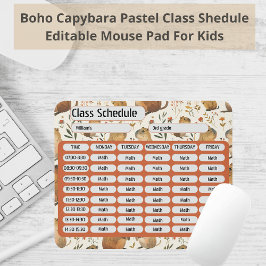 Mousepad Esquema de Classe de Aquarela Capybara Pattern 202