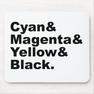 Mousepad Esquema de Cores CMYK Ciano Magenta Amarelo Preto