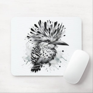Mousepad Esquema de Tinta de Pássaro Quirky