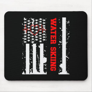 Mousepad Esqui Aquático Gráfico Com Bandeira Vintage Dos EU