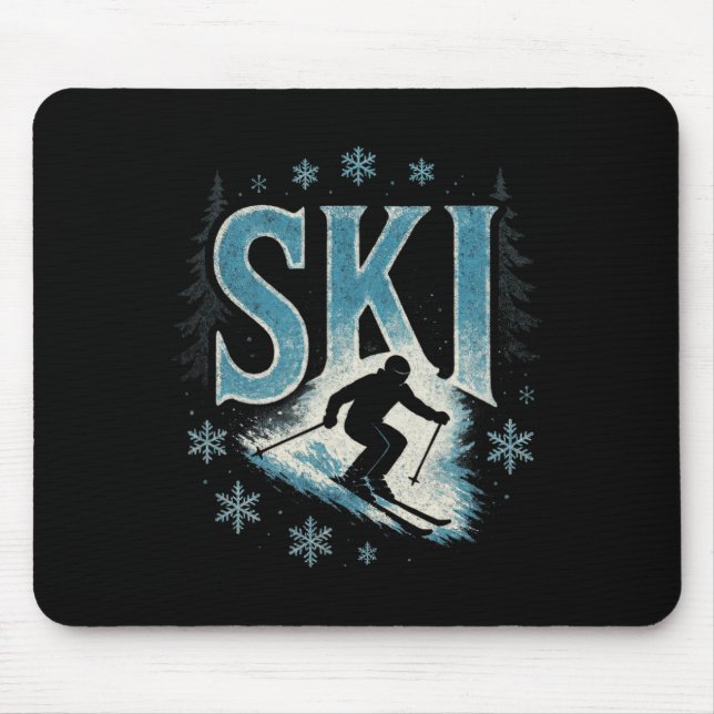 Mousepad Esqui - Corrida de downhill alpino Freestyle (Frente)