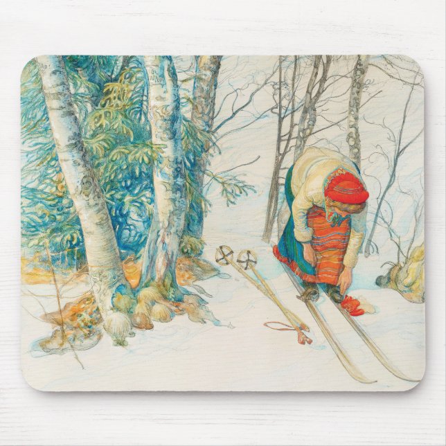 Mousepad Esqui de inverno de Carl Larsson (Frente)