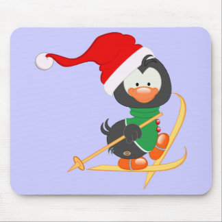 Mousepad Esqui do pinguim do Natal