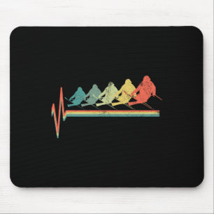 Mousepad Esqui Freestyle Skier Skier Heartbeat Retro Funny
