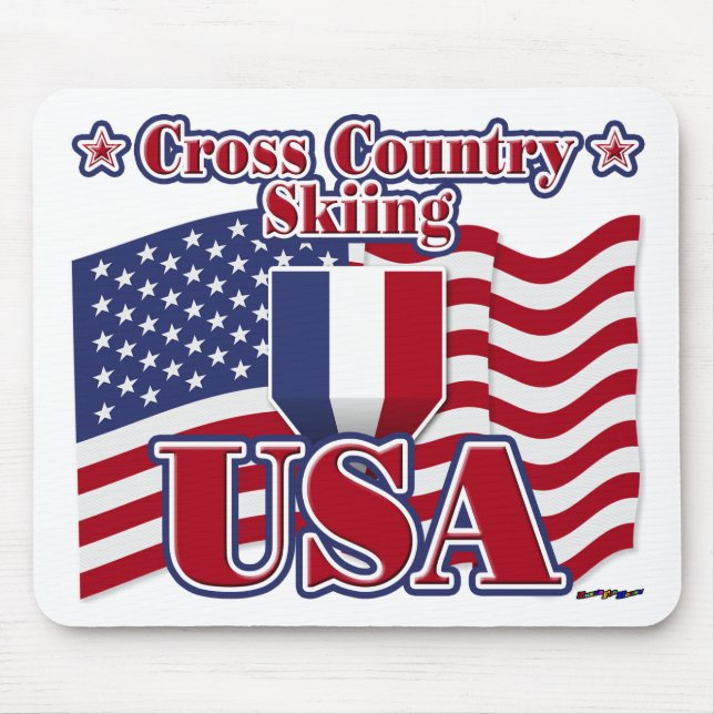 Mousepad Esqui internacional cruzado EUA (Frente)