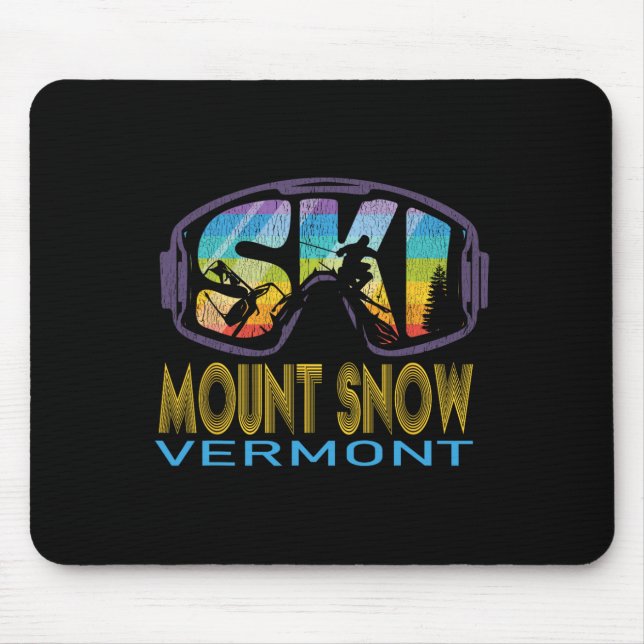 Mousepad Esqui Monte Snow Vermont Férias de Esqui  (Frente)