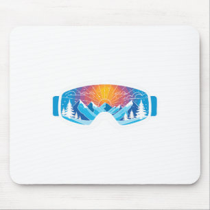 Mousepad Esqui Óculos de Arte Monta Esqui Minimalista
