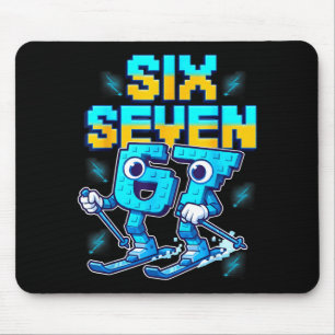 Mousepad Esquiando 67 Seis Sete Meme Brainrot Engraçado 6 7