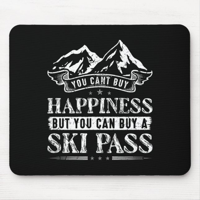 Mousepad Esquiar montanhas de neve esquiando  (Frente)