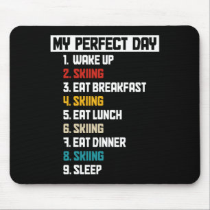 Mousepad Esquiar no Meu Dia Perfeito Divertido Esquí Vintag