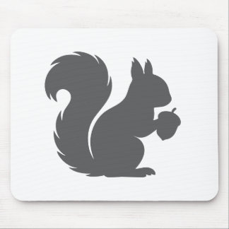 Mousepad Esquilo Animal Cinza sobre Branco