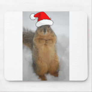 Mousepad Esquilo de Natal com Papais noeis