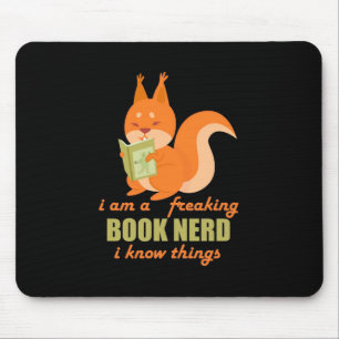 Mousepad Esquilo do Nerd de Livro