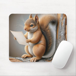 Mousepad Esquilo lendo um papel