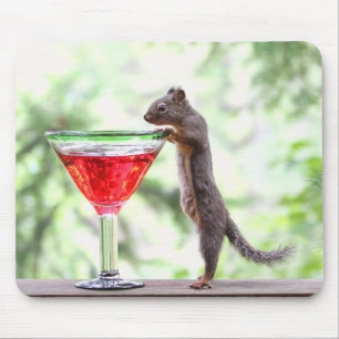 Mousepad Esquilo que bebe um cocktail