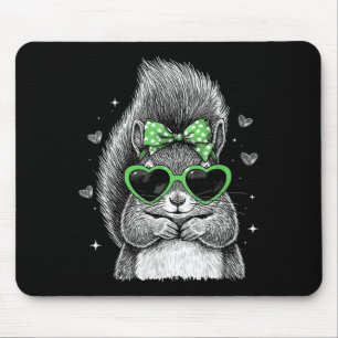 Mousepad Esquilo Trevo Irlandês Coquete Laço St Patricks
