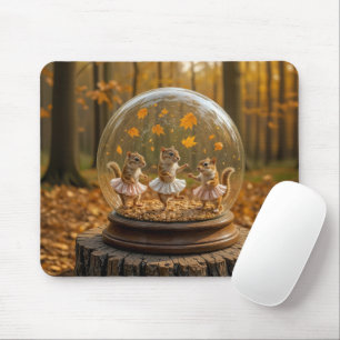 Mousepad Esquilos Dançando em um Globo de Vidro