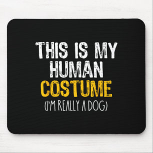 Mousepad Esse É Meu Disfarce Humano Cachorro Halloween Preg