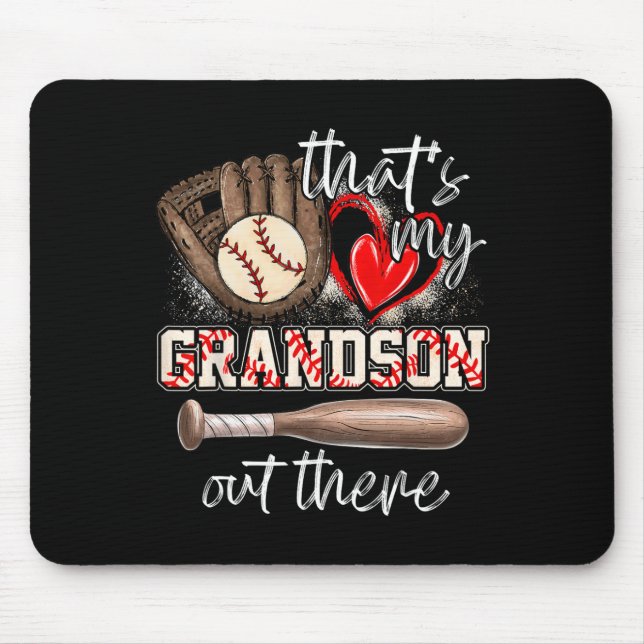 Mousepad Esse é meu neto lá fora vovó de beisebol 2 (Frente)
