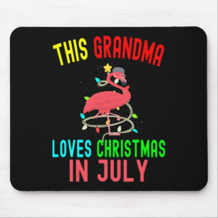 Mousepad Esta Avó Ama O Natal Em Julho Flamingo Engraçado