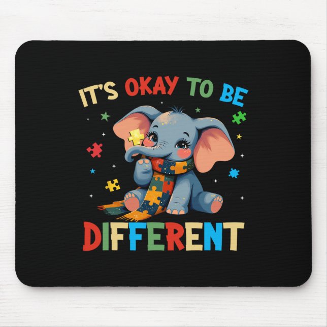Mousepad Está bem ser diferente na consciência do Autismo E (Frente)
