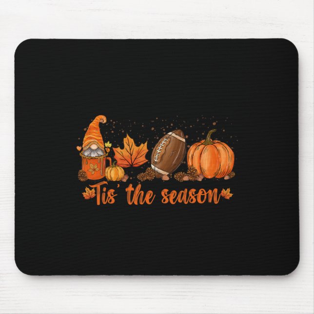 Mousepad Esta É A Época Pumpkin Leaf Latte Fall Graças (Frente)
