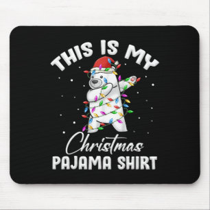 Mousepad Esta é a minha diversão de urso polar de pijama de
