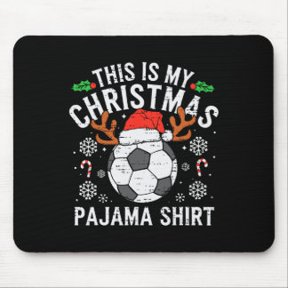 Mousepad Esta é Minha Camisa de Pijama de Natal de Futebol 