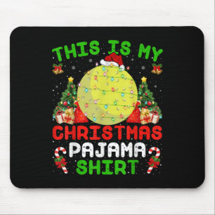 Mousepad Esta é Minha Camisa de Pijama de Natal de Hóquei e