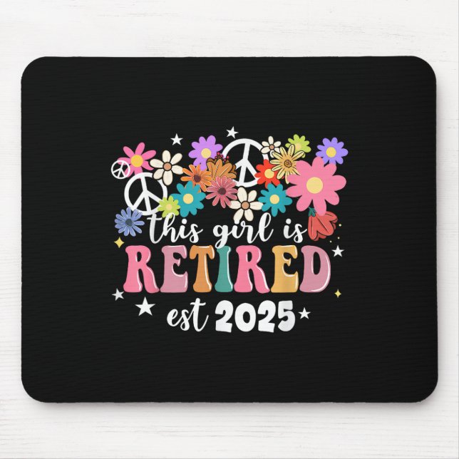 Mousepad Esta Garota Está Aposentada 2025 Retro Shirt Flora (Frente)